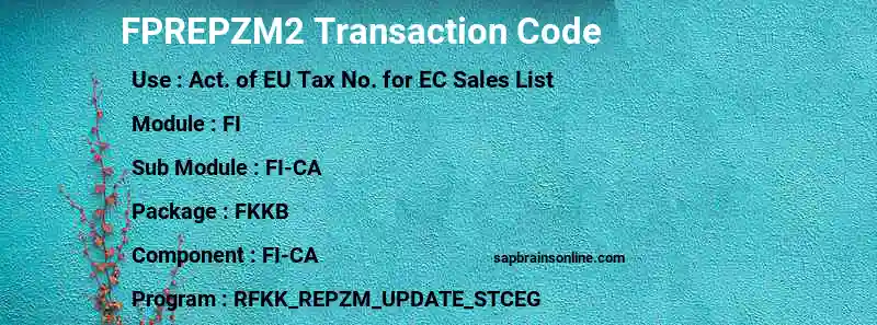 SAP FPREPZM2 transaction code