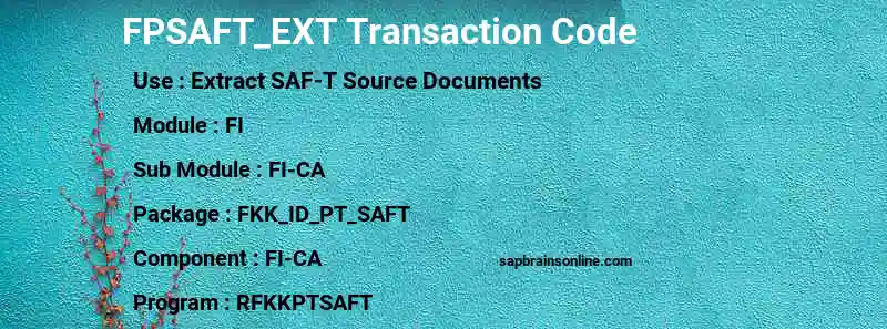SAP FPSAFT_EXT transaction code