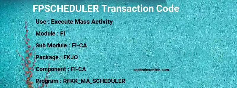 SAP FPSCHEDULER transaction code