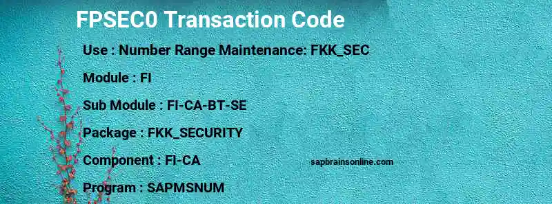 SAP FPSEC0 transaction code