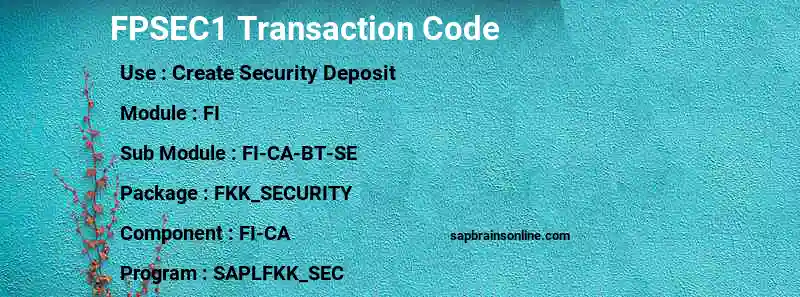 SAP FPSEC1 transaction code