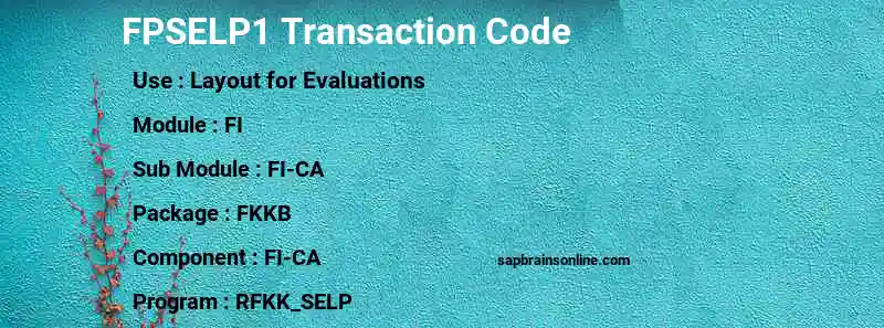 SAP FPSELP1 transaction code