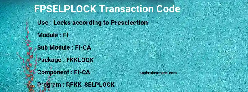 SAP FPSELPLOCK transaction code