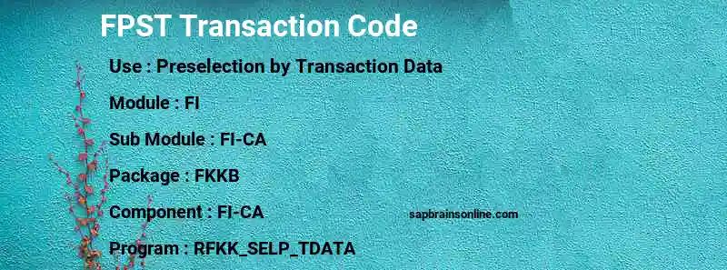 SAP FPST transaction code