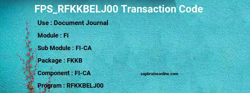 SAP FPS_RFKKBELJ00 transaction code