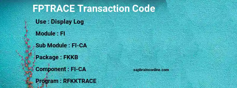 SAP FPTRACE transaction code