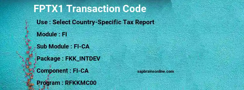 SAP FPTX1 transaction code