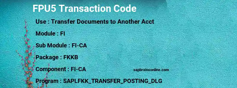 SAP FPU5 transaction code