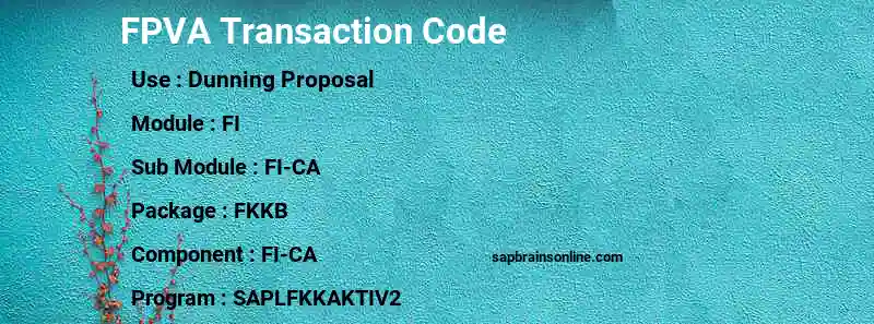 SAP FPVA transaction code