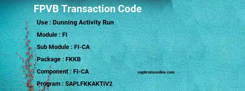 SAP FPVB transaction code