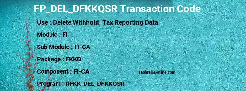 SAP FP_DEL_DFKKQSR transaction code