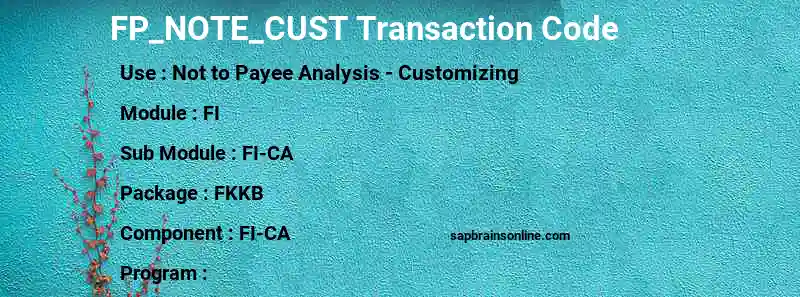 SAP FP_NOTE_CUST transaction code