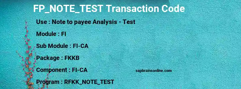 SAP FP_NOTE_TEST transaction code