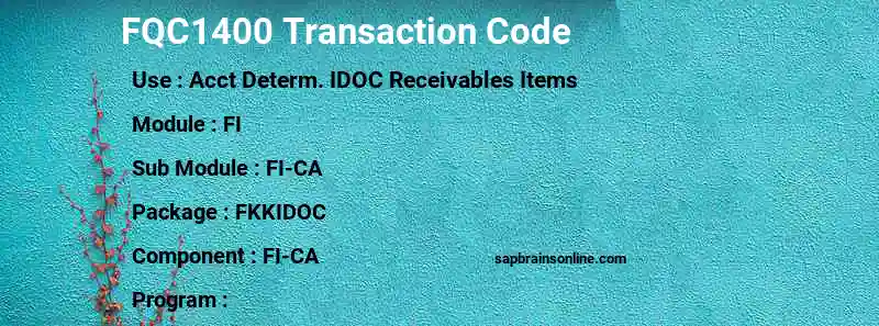 SAP FQC1400 transaction code