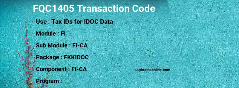 SAP FQC1405 transaction code
