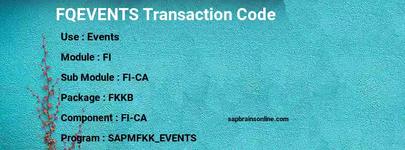 SAP FQEVENTS transaction code
