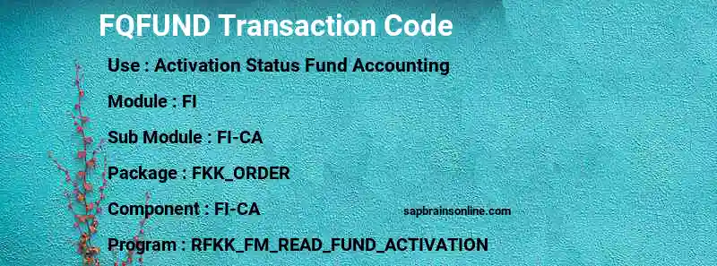 SAP FQFUND transaction code