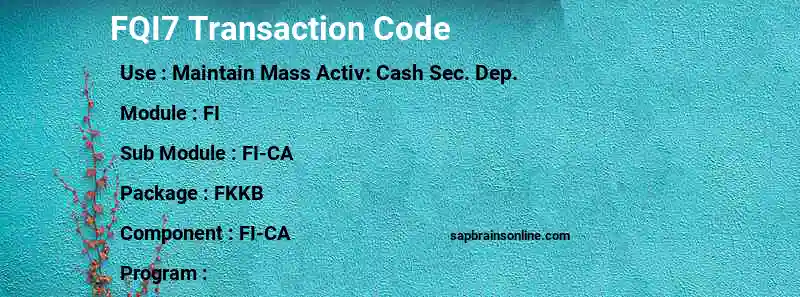 SAP FQI7 transaction code