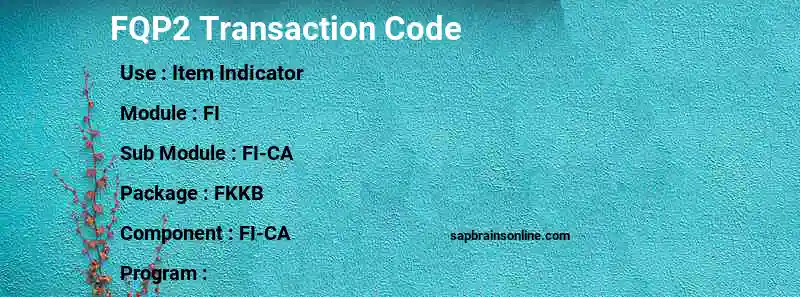 SAP FQP2 transaction code