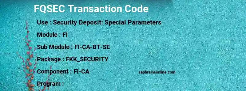 SAP FQSEC transaction code