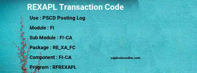 SAP REXAPL transaction code