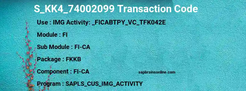 SAP S_KK4_74002099 transaction code