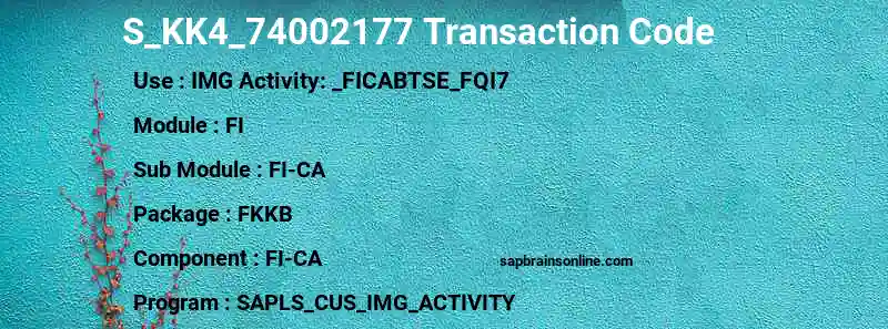 SAP S_KK4_74002177 transaction code