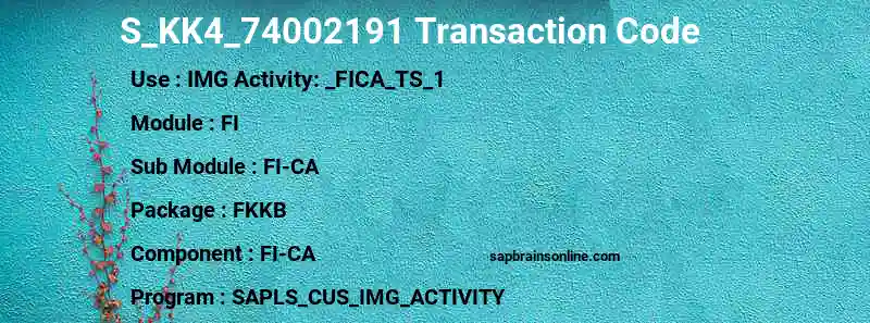SAP S_KK4_74002191 transaction code