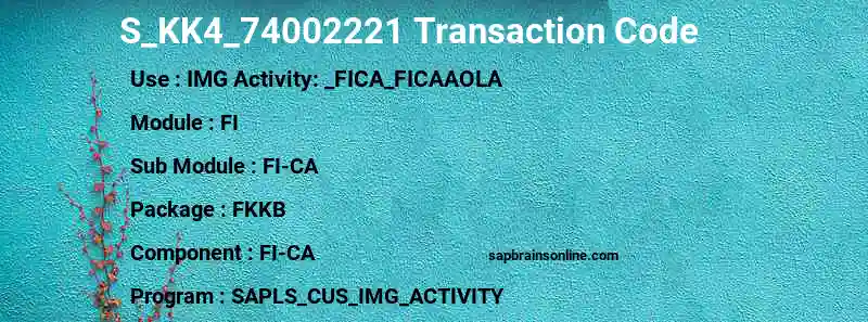 SAP S_KK4_74002221 transaction code