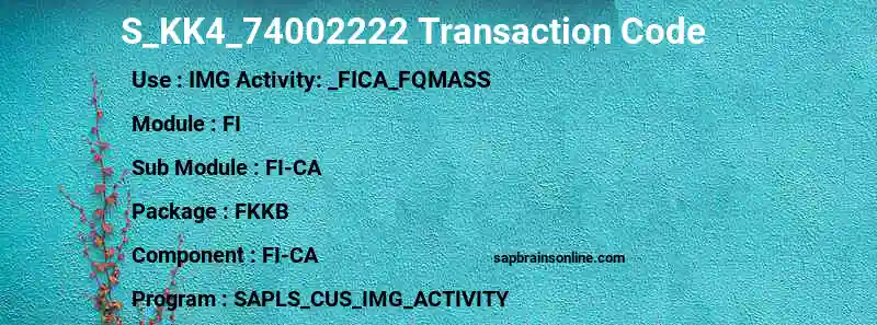 SAP S_KK4_74002222 transaction code