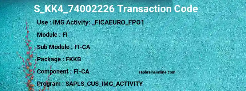SAP S_KK4_74002226 transaction code
