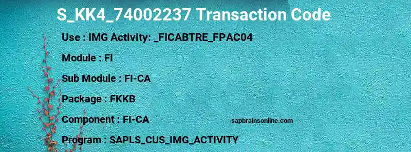 SAP S_KK4_74002237 transaction code