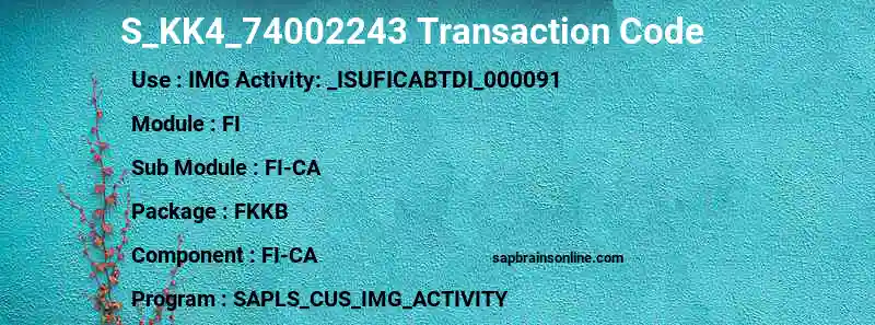 SAP S_KK4_74002243 transaction code