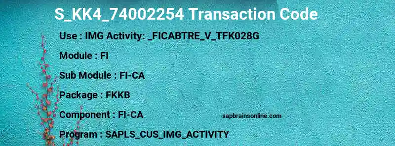 SAP S_KK4_74002254 transaction code
