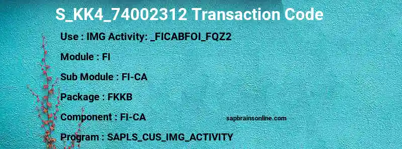 SAP S_KK4_74002312 transaction code