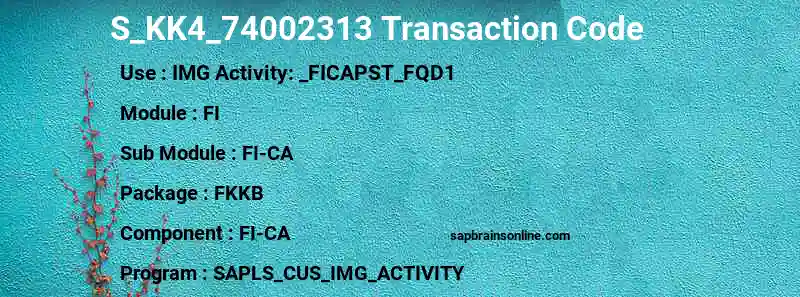 SAP S_KK4_74002313 transaction code