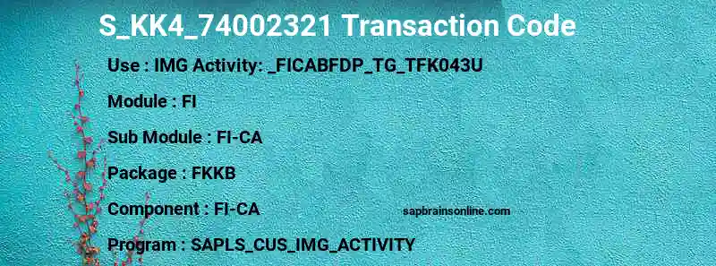 SAP S_KK4_74002321 transaction code