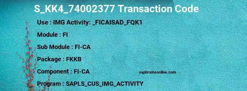 SAP S_KK4_74002377 transaction code