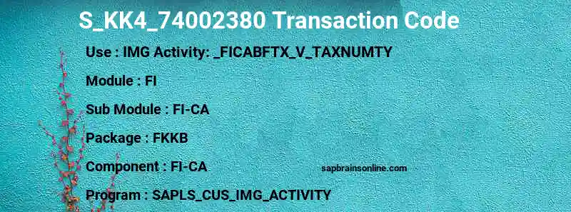 SAP S_KK4_74002380 transaction code