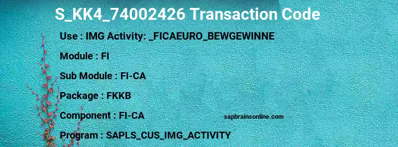 SAP S_KK4_74002426 transaction code