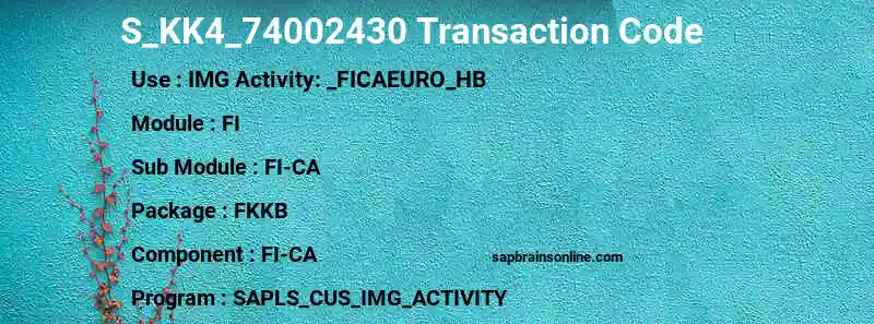 SAP S_KK4_74002430 transaction code