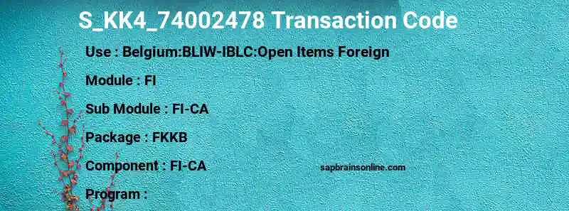 SAP S_KK4_74002478 transaction code