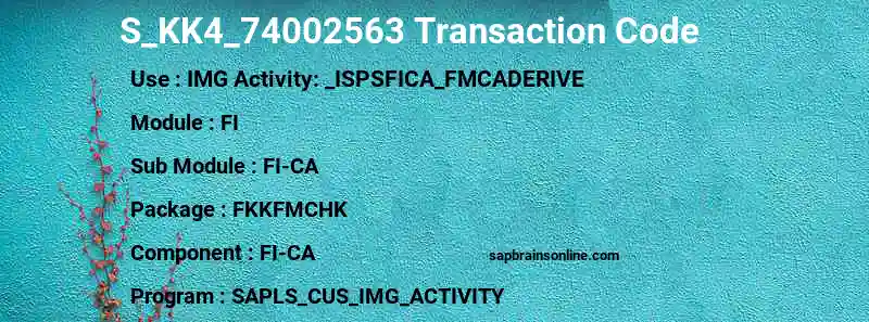 SAP S_KK4_74002563 transaction code
