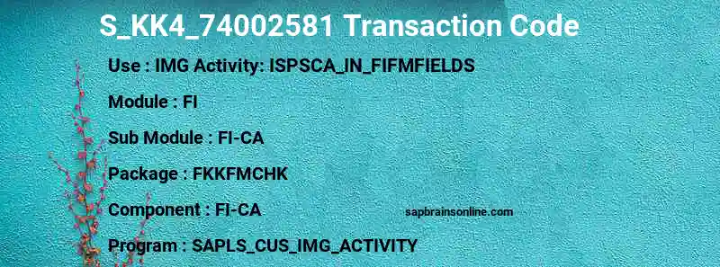 SAP S_KK4_74002581 transaction code