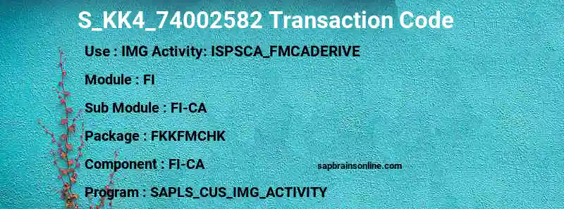 SAP S_KK4_74002582 transaction code