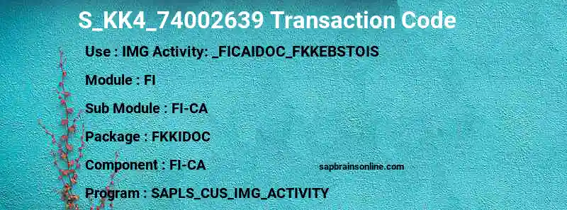 SAP S_KK4_74002639 transaction code