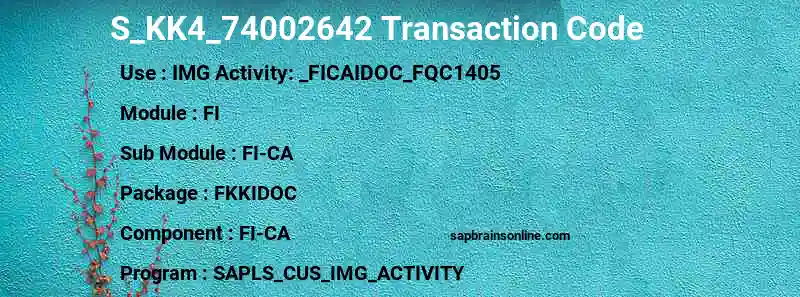 SAP S_KK4_74002642 transaction code