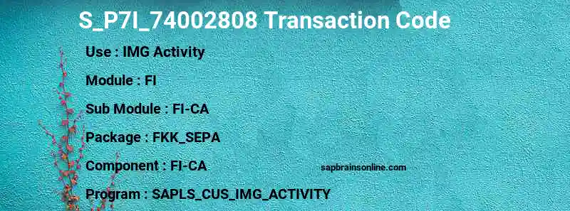 SAP S_P7I_74002808 transaction code