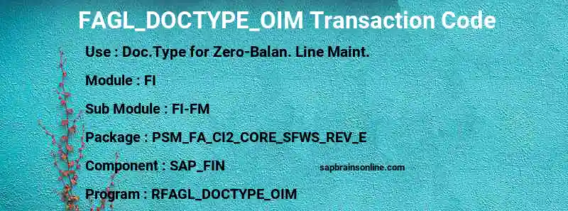 SAP FAGL_DOCTYPE_OIM transaction code
