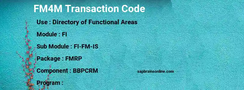 SAP FM4M transaction code